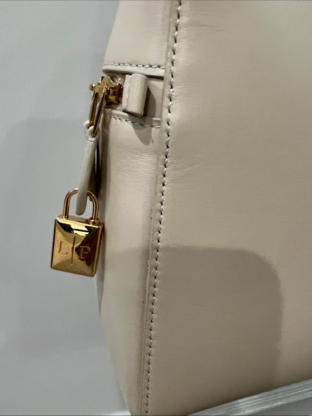 Loro Piana Cream Leather Crossbody with Gold-Tone Accent - Picture 6 of 10